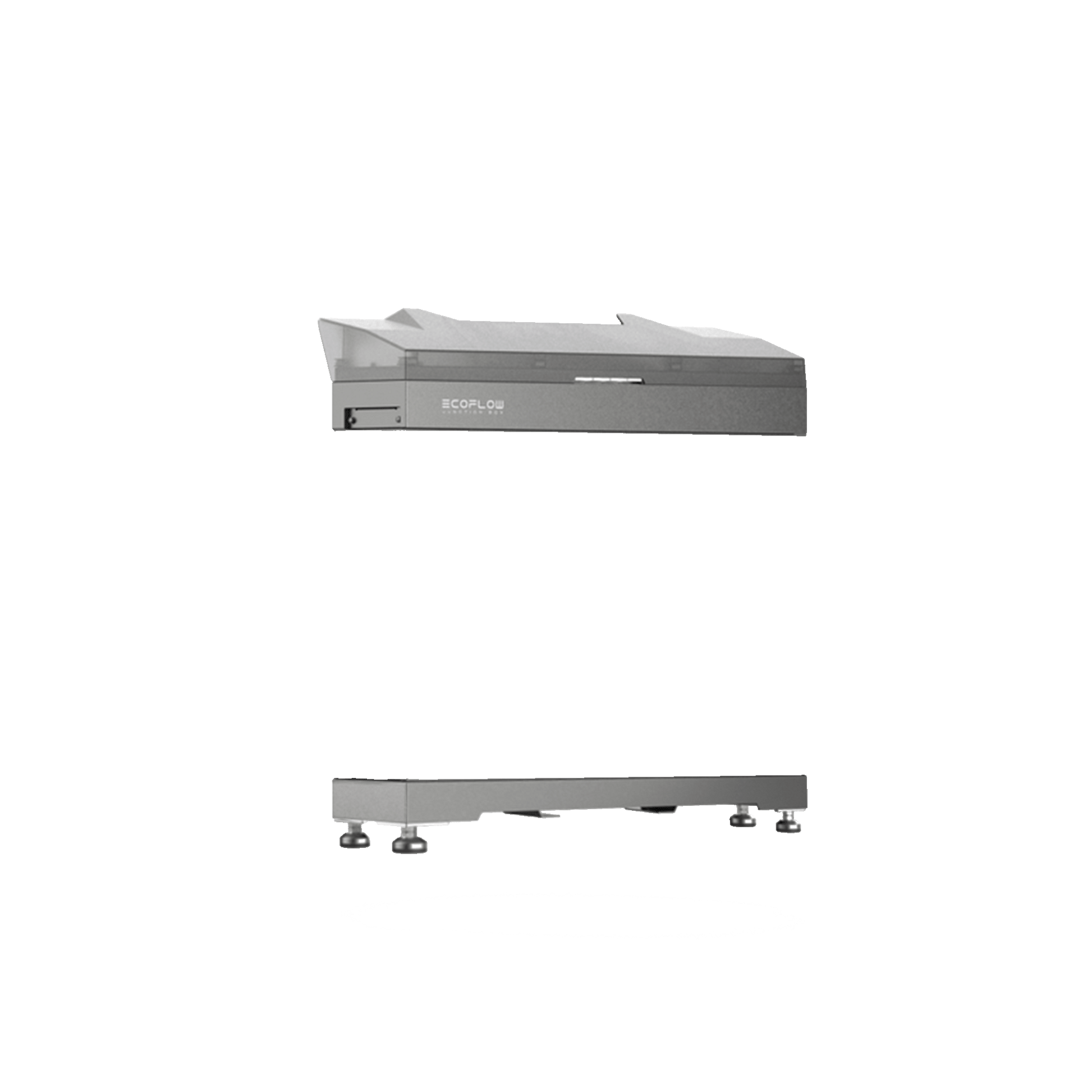 EcoFlow PowerOcean Plus Batterie mit Anschlussbox und passender Basis für stabile Aufstellung