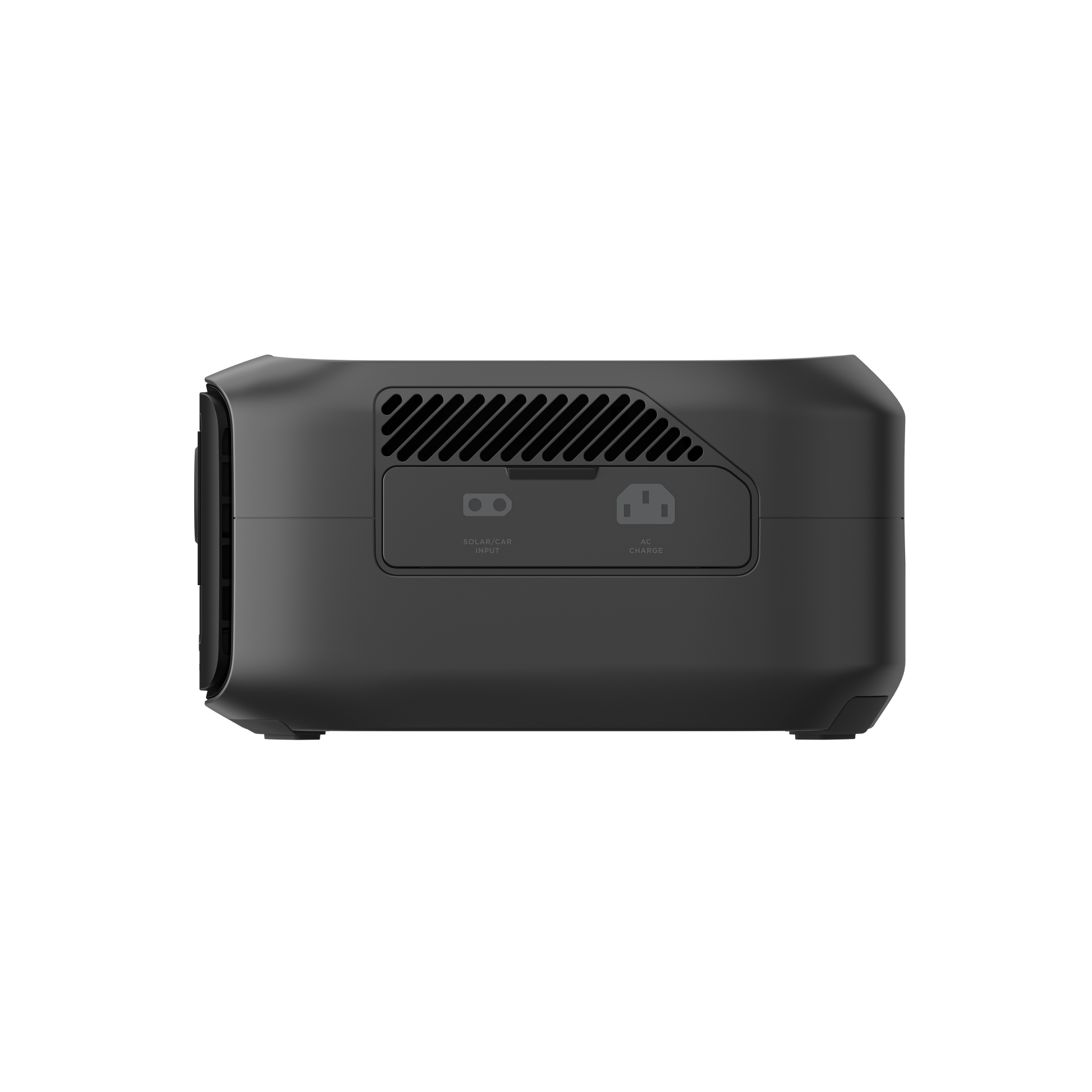 Ecoflow R3 UPS Powerstation Seitenansicht mit Ladeanschlüssen und Lüftungsschlitzen für Kühlung