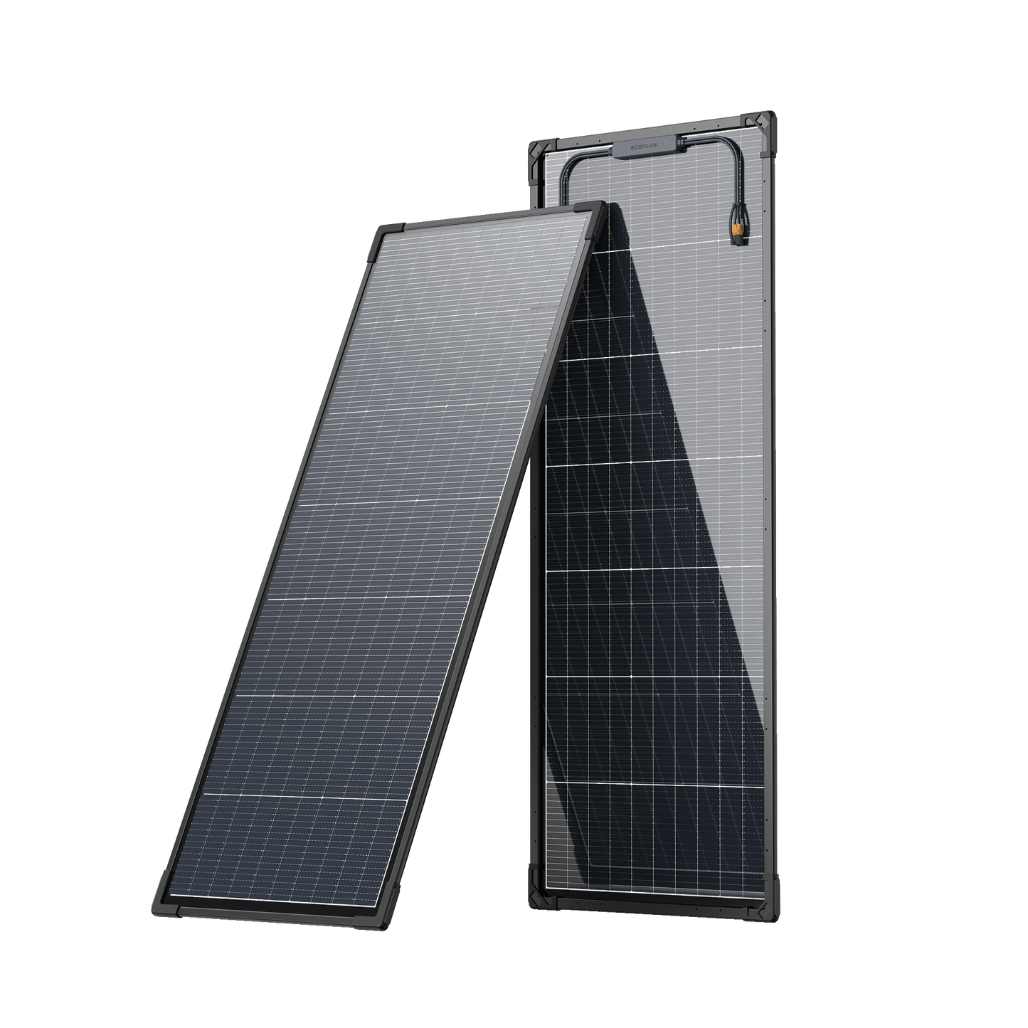 Zweiteiliges EcoFlow 2x130W starres Solarpanel-Set mit abgewinkeltem und senkrechtem Panel