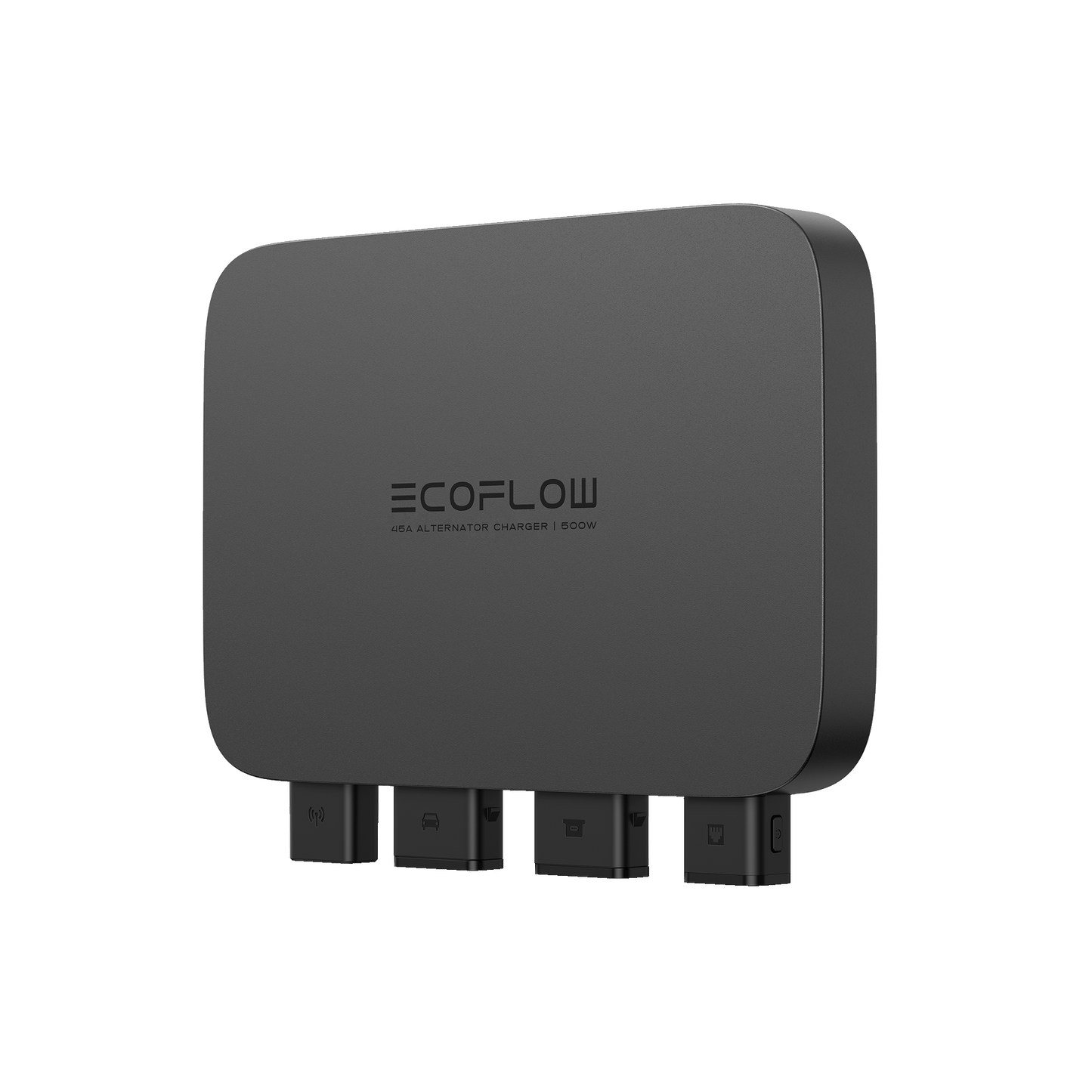 EcoFlow Alternator Charger 500W mit abgerundeten Kanten und mehreren Anschlüssen unten