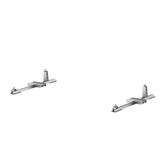 Zwei Metallhalterungen mit flacher Basis und vertikaler Stütze für Flachdächer