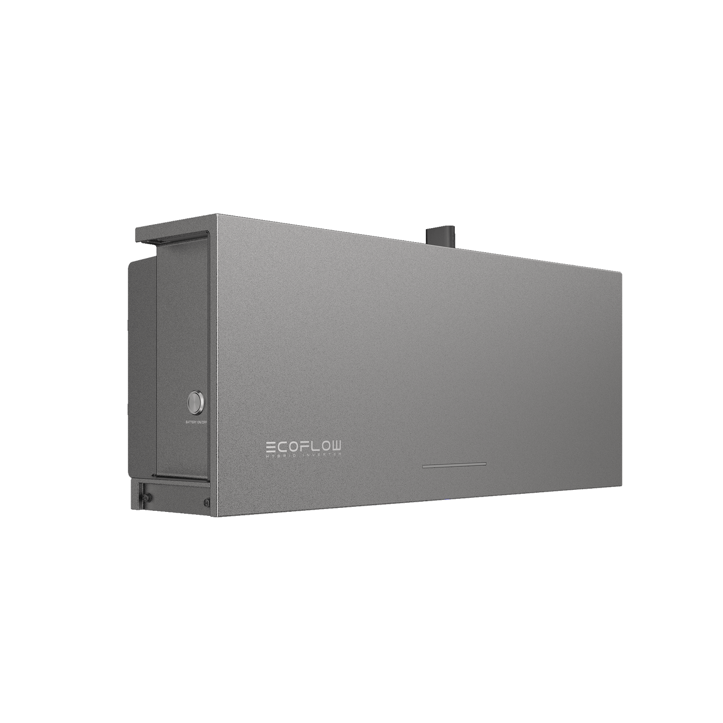 EcoFlow PowerOcean Wechselrichter mit UPRIGHT Taste und seitlichem Logo Schriftzug