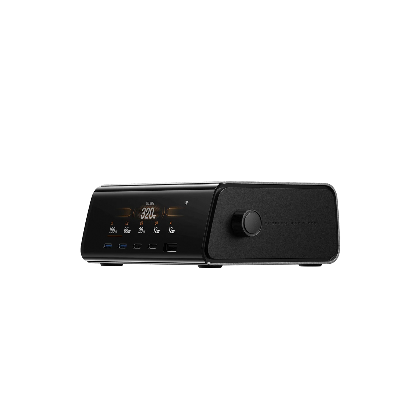 EcoFlow Rapid Pro 320W Station mit Display und mehreren USB Anschlüssen auf der Frontseite