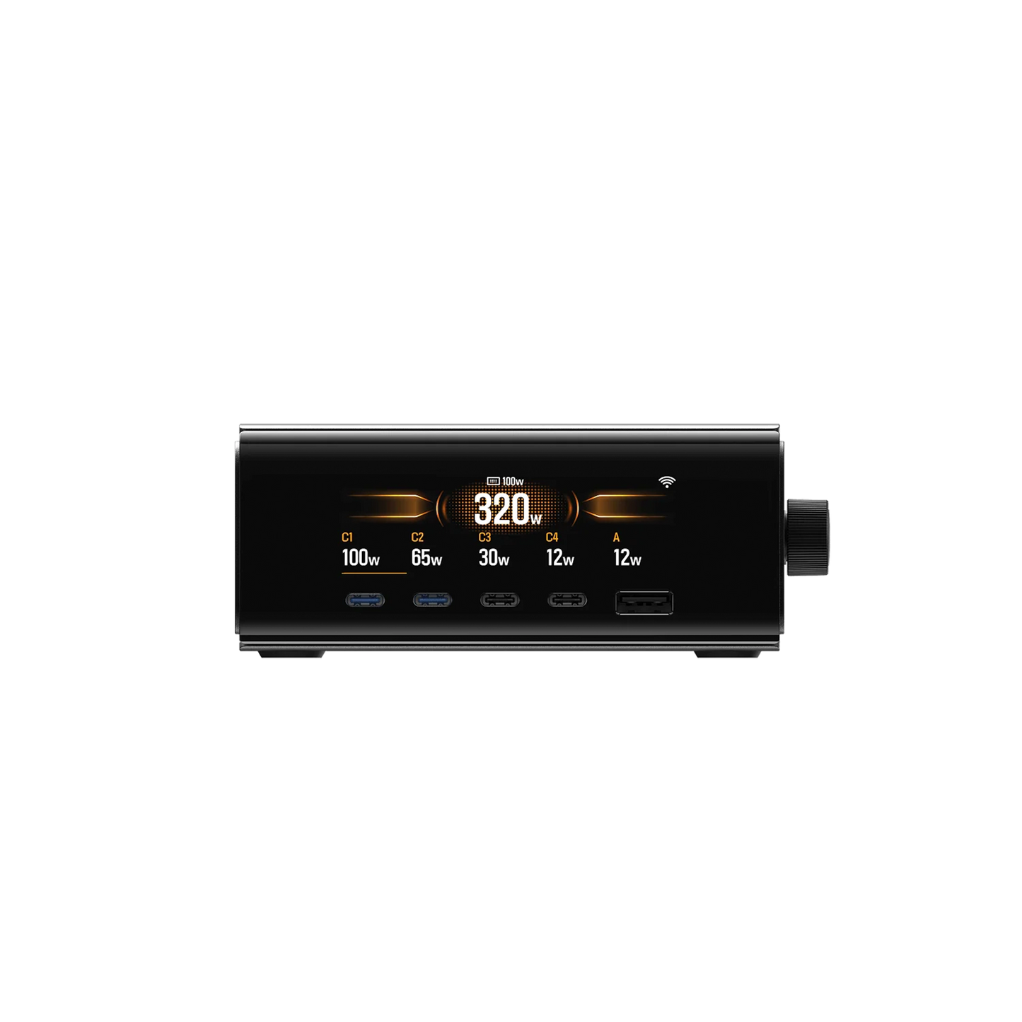 EcoFlow Rapid Pro Station mit Display für Kanalleistung und Anschlüssen unter dem Bildschirm