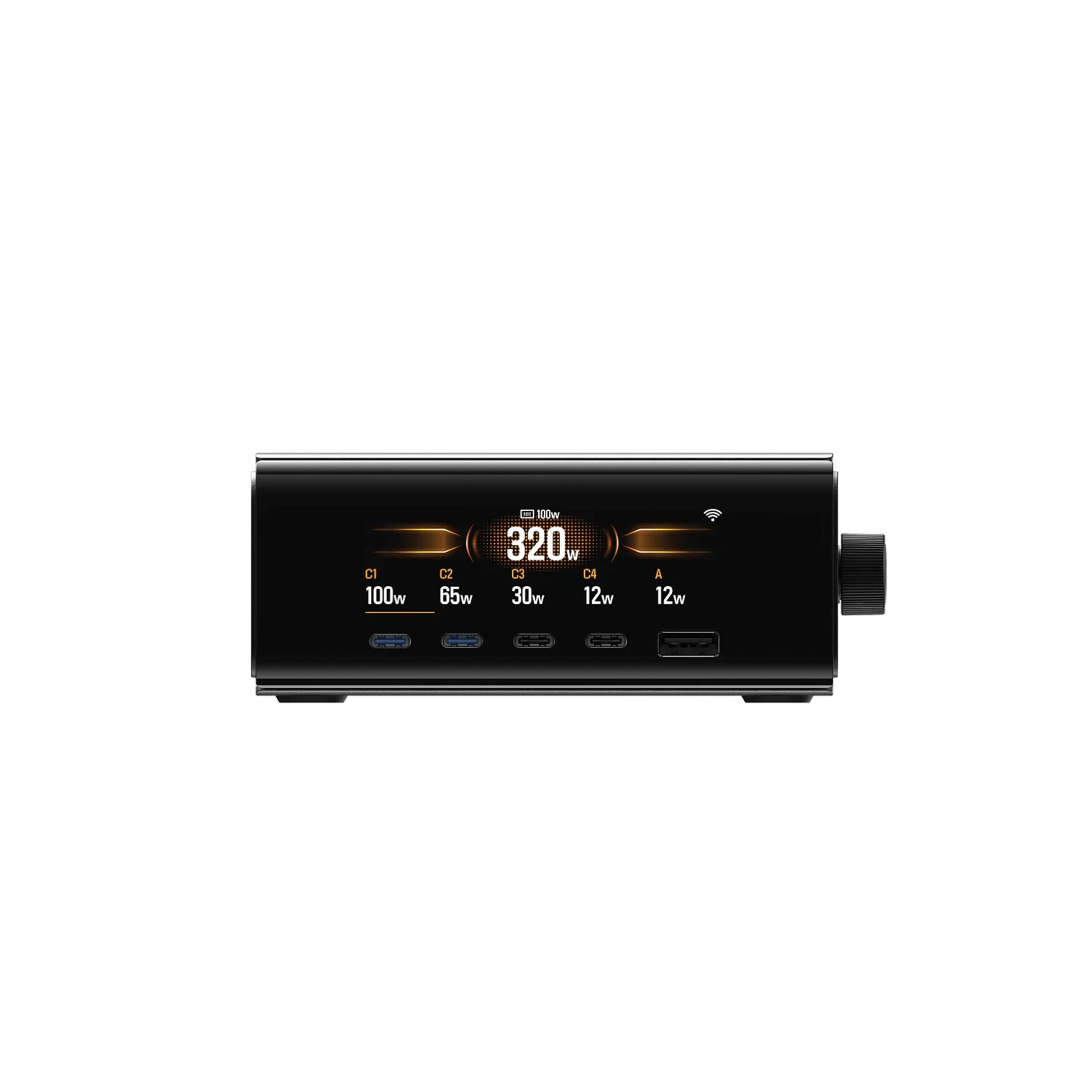 EcoFlow Rapid Pro Station mit Display für Kanalleistung und Anschlüssen unter dem Bildschirm