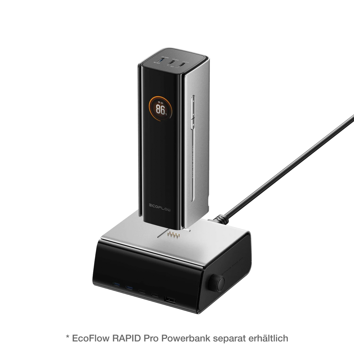Ecoflow RAPID Pro 320 Watt Ladestation lädt Powerbank kabellos und bietet mehrere Anschlüsse
