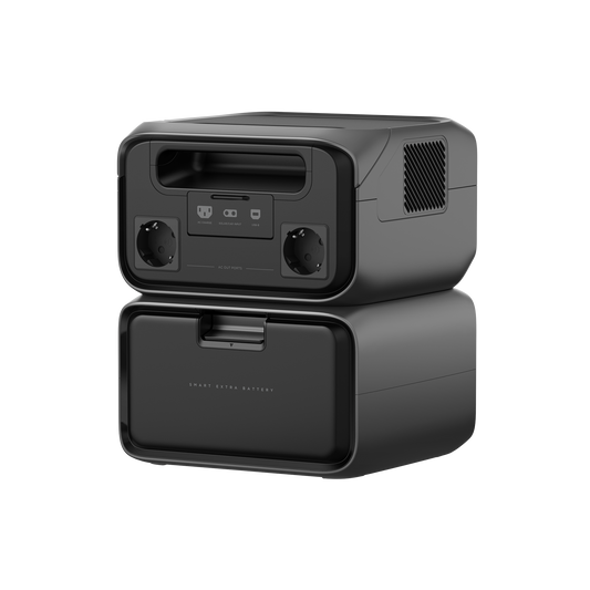EcoFlow River 3 Max Plus tragbare Powerstation mit zwei Steckdosen und Zusatzakku