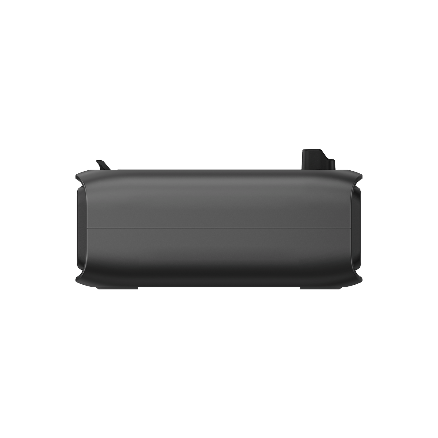 Seitenansicht der EcoFlow River3 Zusatzbatterie in mattem Schwarz mit kompaktem und robustem Design