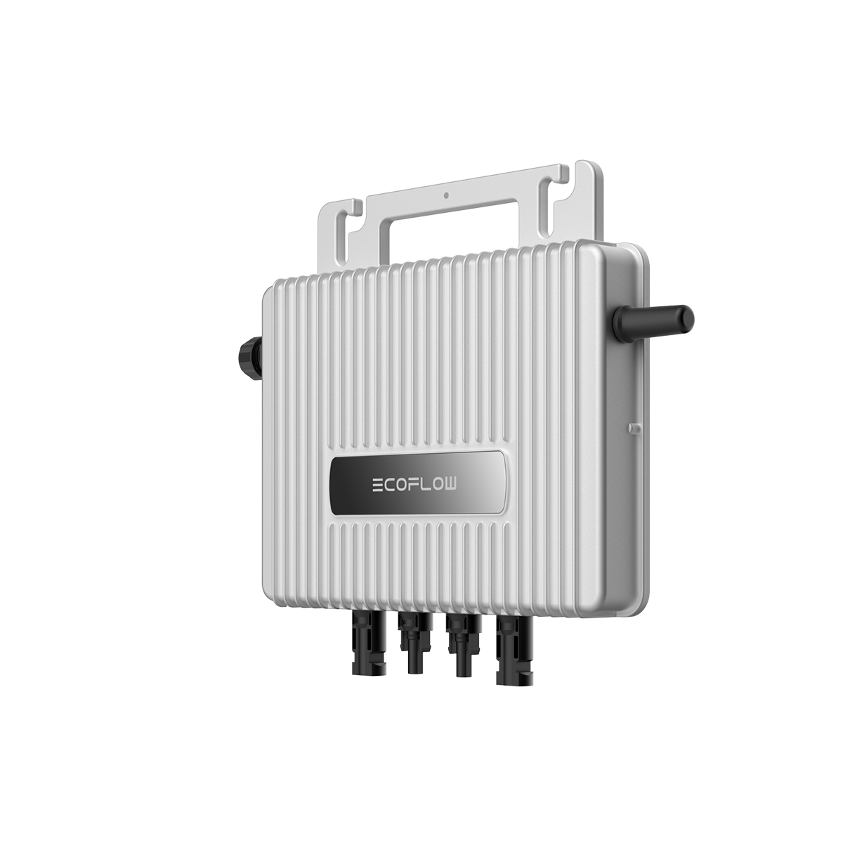 Ecoflow Stream Microinverter mit Griff und mehreren Anschlusskabeln für Solaranlagenbetrieb