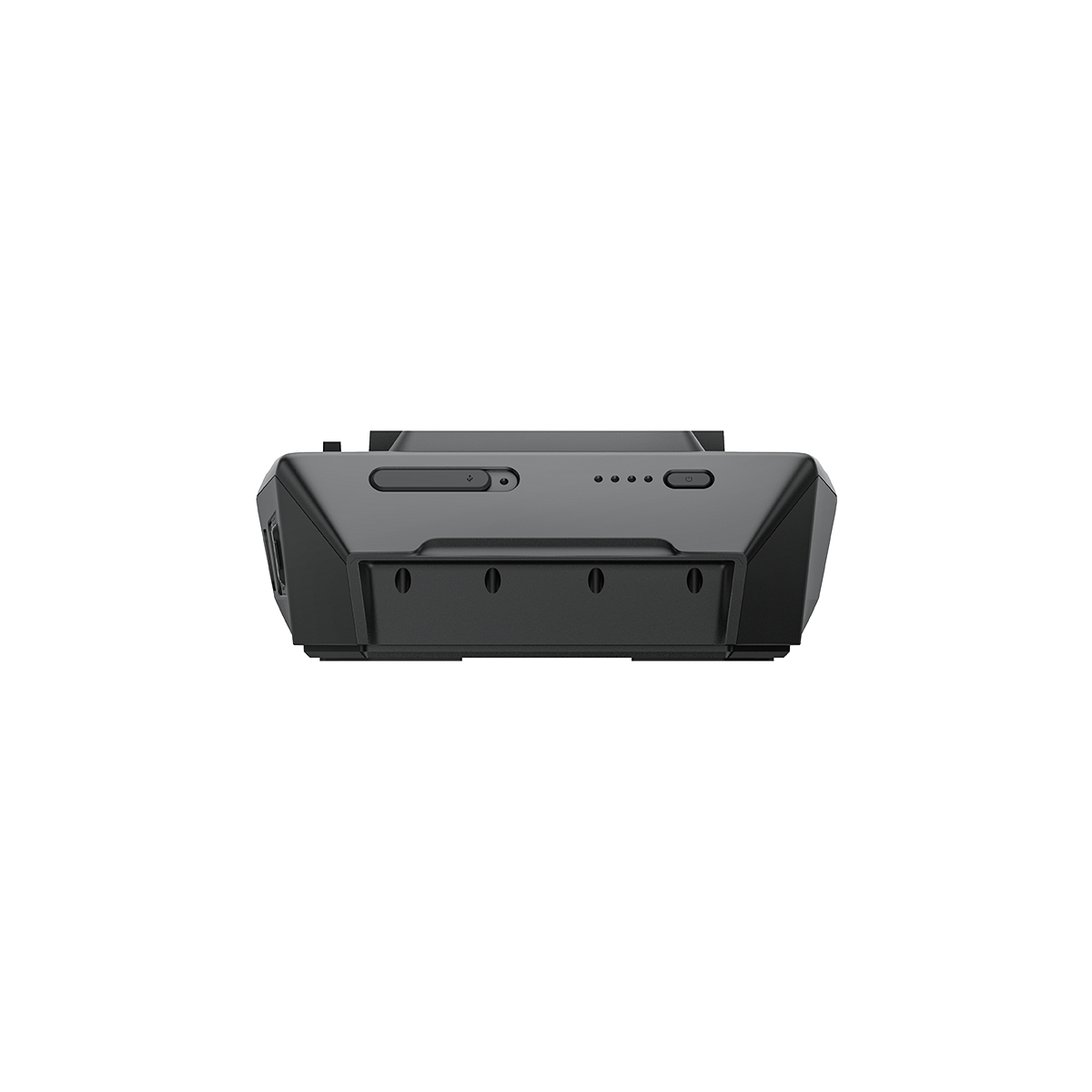 Rückseite des EcoFlow Wave 3 Zusatzakkus mit Tasten und LED-Anzeige für den Ladezustand.