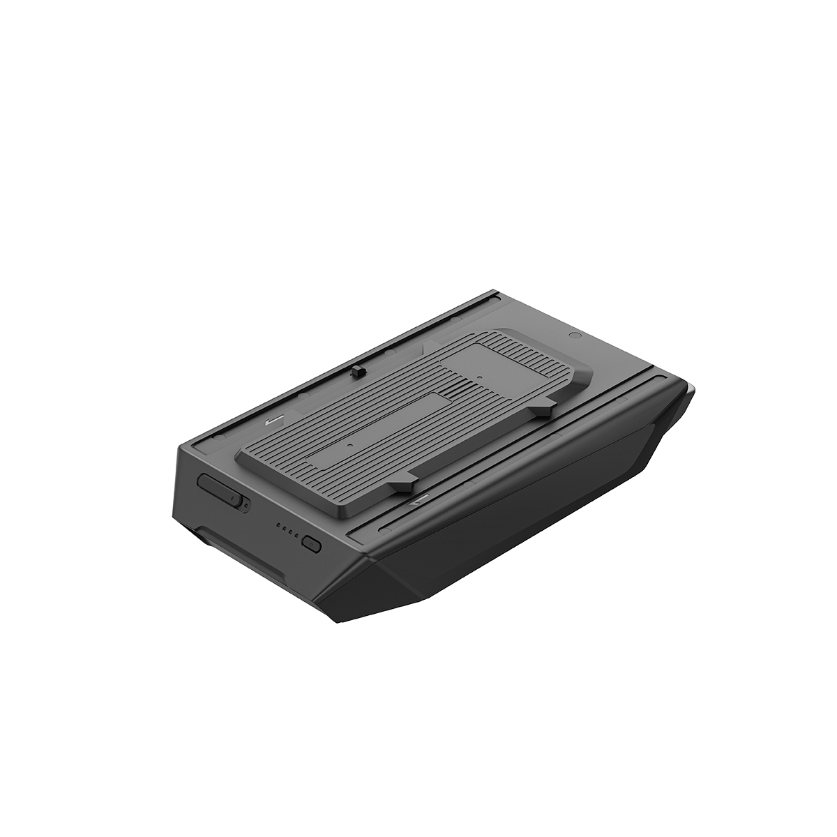 EcoFlow Wave 3 Zusatzakku mit detaillierter Unterseite und seitlichem Bedienfeld im Fokus