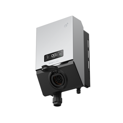 EcoFlow PowerPulse 2 Ladestation mit Display und rundem Ladeanschluss auf der Front