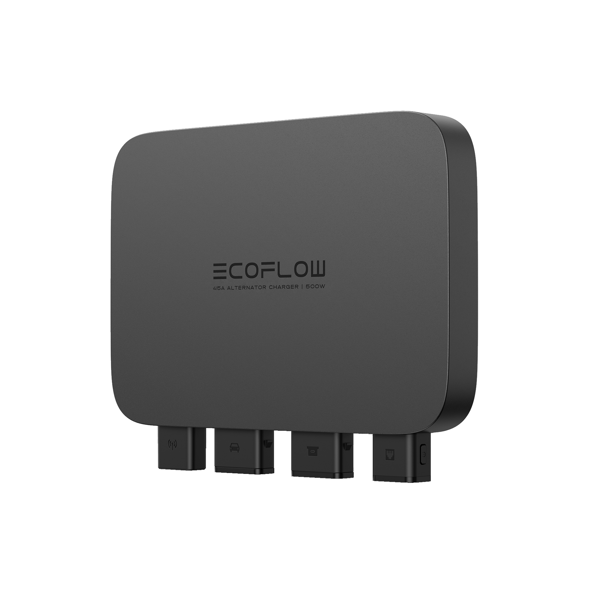 EcoFlow Alternator Charger 500W mit abgerundeten Kanten und mehreren Anschlüssen unten