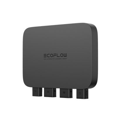 EcoFlow Alternator Charger 500W mit abgerundeten Kanten und mehreren Anschlüssen unten