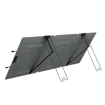 EcoFlow 160W Solarpanel mit stabilen Stützen für optimalen Winkel und maximale Effizienz