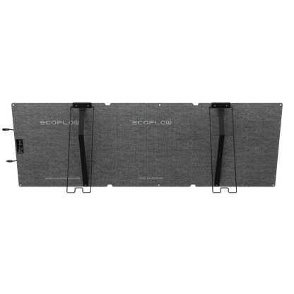 Flexibles EcoFlow NextGen 160W Solarpanel mit robustem Tragegriff und stabilem Rückensystem