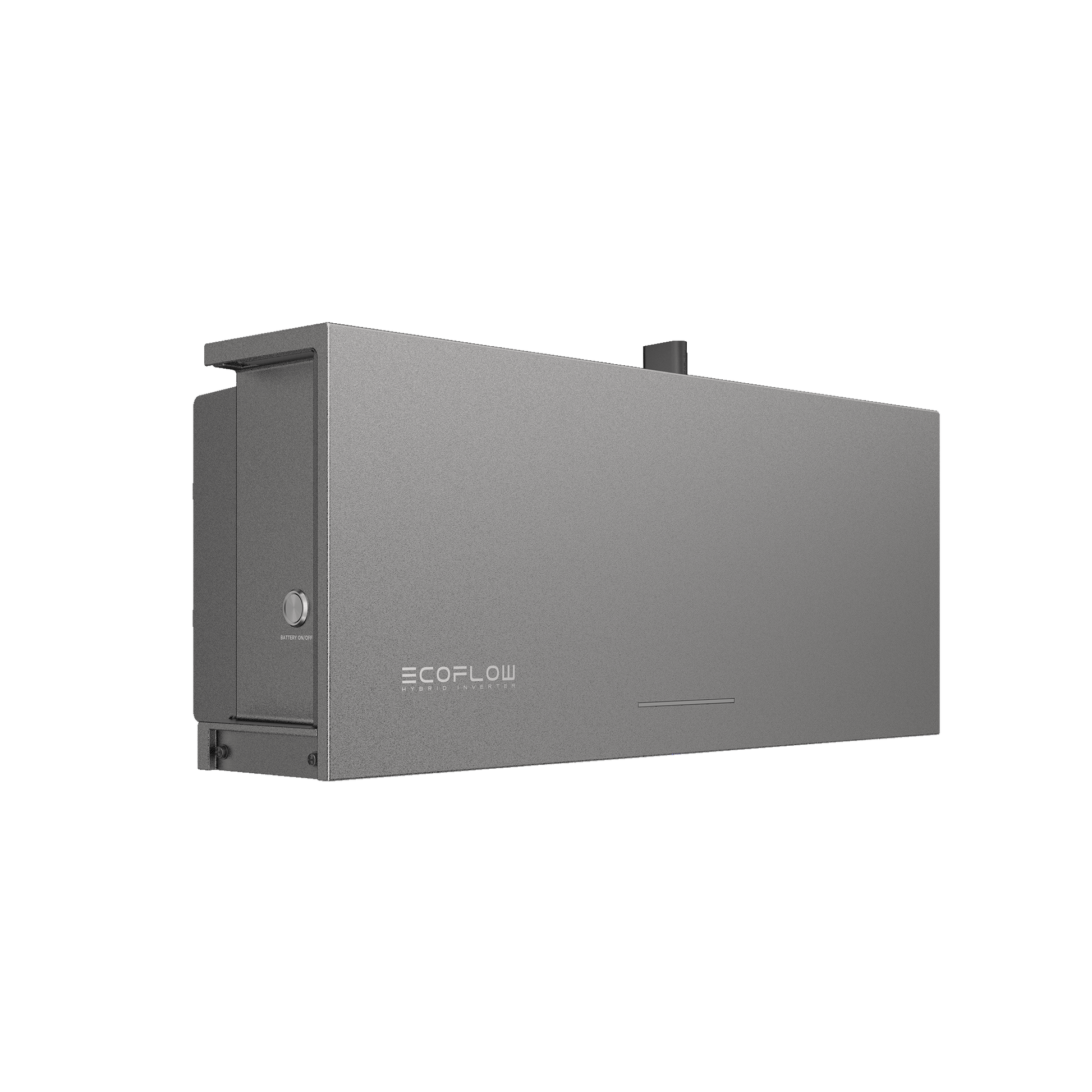 EcoFlow PowerOcean Wechselrichter mit UPRIGHT Taste und seitlichem Logo Schriftzug