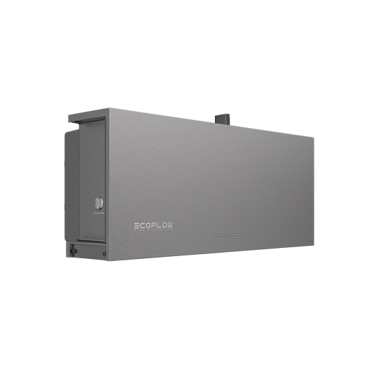 EcoFlow PowerOcean Wechselrichter mit UPRIGHT Taste und seitlichem Logo Schriftzug
