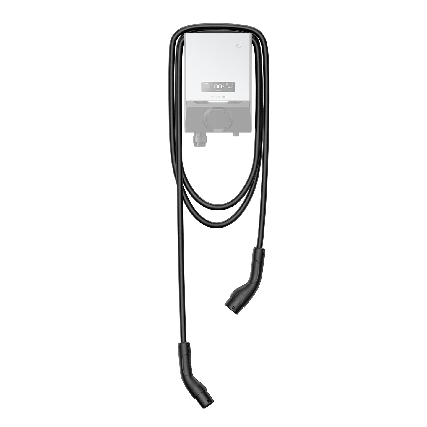 Moderne PowerPulse Ladestation mit langem Kabel zum schnellen und sicheren Laden von Elektroautos
