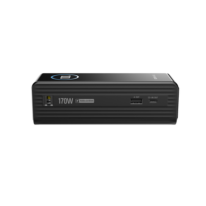 EcoFlow Rapid 25K Powerbank mit AC Anschluss, USB Ports und technischer Beschriftung vorne