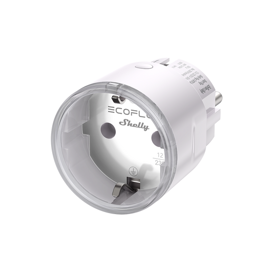 Weißer EcoFlow Smart Plug 2 mit Schutzkontakt für smarte Steuerung von Elektrogeräten zuhause