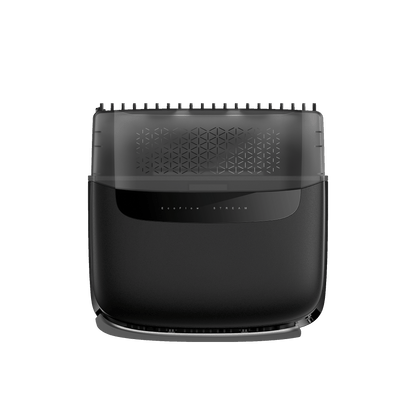 EcoFlow Stream Batterie mit modernem Design und halbtransparentem Deckel mit Muster